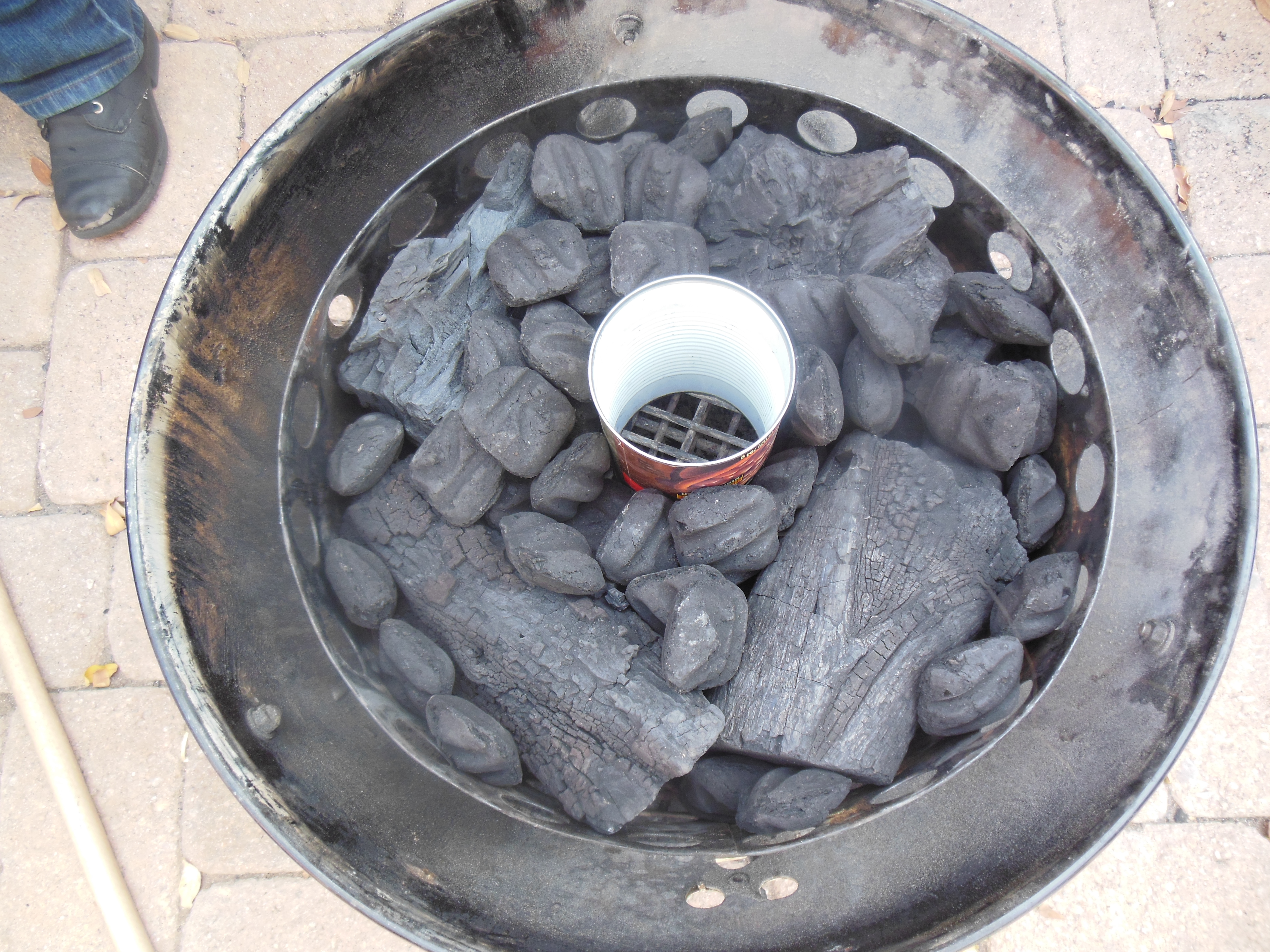 Mesquite lump charcoal + Kingsford cooking chuck steak